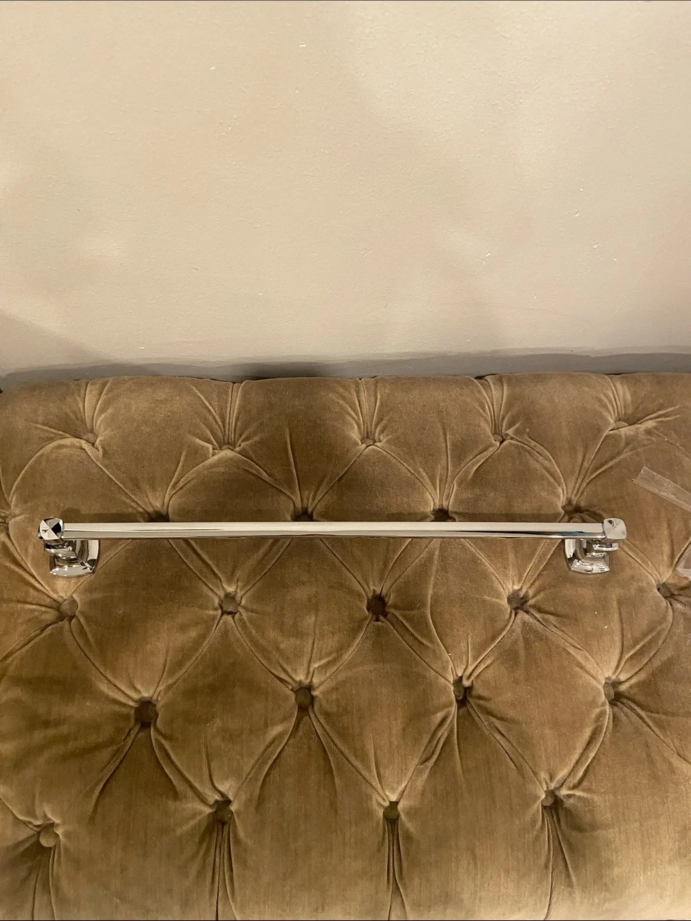 Polished Silver Wall Hook Bar - Modern Single Rail 26in long